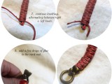 DIY Leather And Climbing Rope Macrame Bracelets5