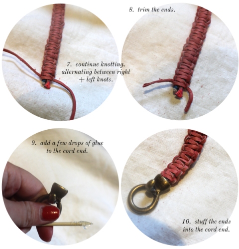 DIY Leather And Climbing Rope Macrame Bracelets
