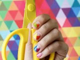 DIY Nail Art With Technicolor Triangles 2