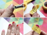 DIY Nail Art With Technicolor Triangles 4