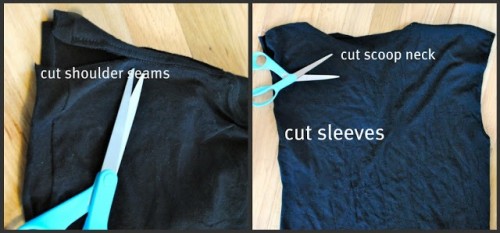 DIY T Shirt With Laced Up Collar Sleeves