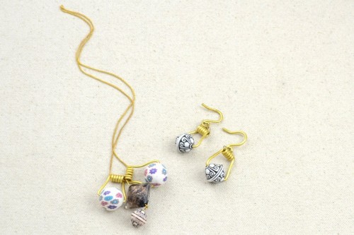DIY Earrings And Necklace With Polymer Clay Beads