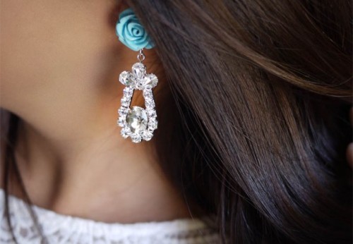 Delicate DIY Prada Inspired Rose Earrings