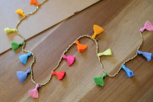Easy To Make DIY Beaded Tassel Necklace