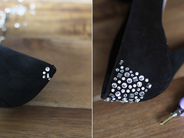 Elegant DIY Crystal Confetti Valentine’s Day Shoes 4