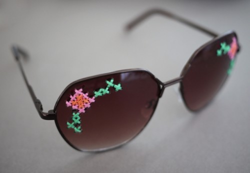 Floral DIY Embroidered Sunglasses