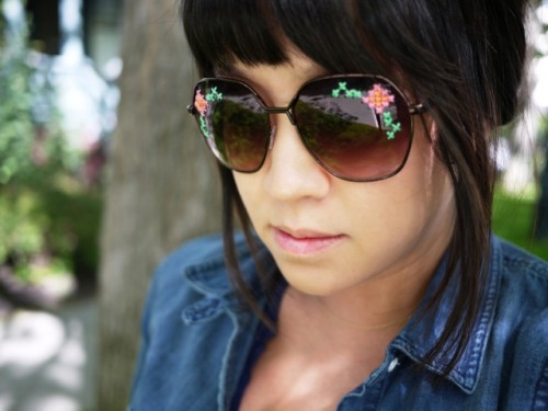 Floral DIY Embroidered Sunglasses
