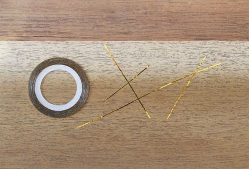 Geometric DIY Gold Striped Nails