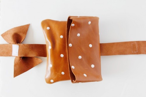Girlish DIY Polka Dot Leather Clutch