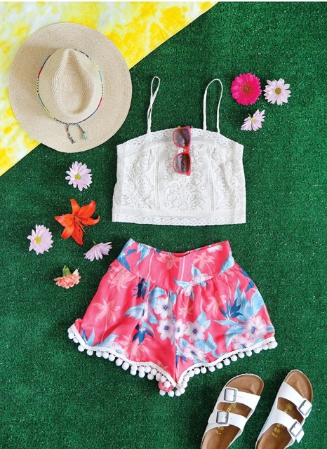 No Sew DIY Multi Colored Shorts With Pom Poms