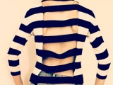 Original And Fabulous DIY Cutout Striped Shirt