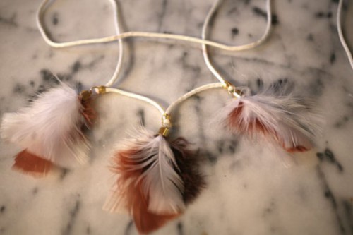 Original DIY Natural Feather Necklace