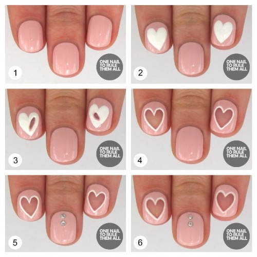 Original DIY Heart Nail Art For A Valentine’s Day