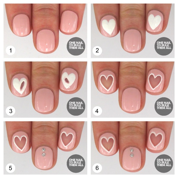 Original DIY Heart Nail Art For A Valentine’s Day 2