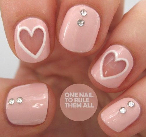 Original DIY Heart Nail Art For A Valentine’s Day