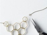 Original DIY Honeycomb Statement Necklace4