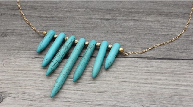 Original DIY Turquoise Spike Necklace 3