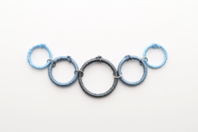 Posh DIY Thread Wrapped Bib Necklace With Ordinary Key Rings 7