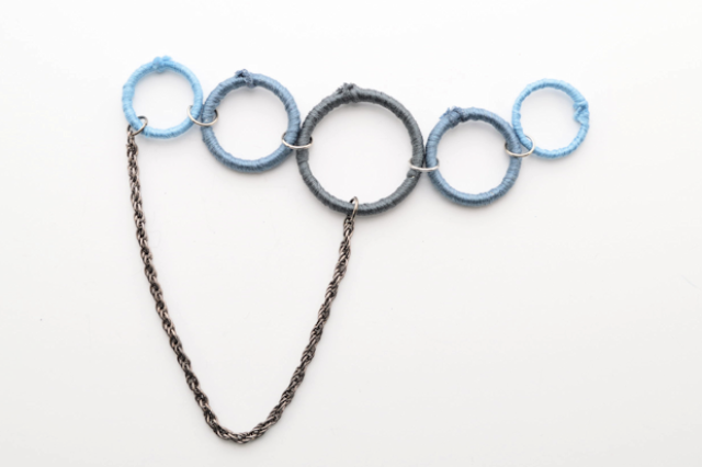 Posh DIY Thread Wrapped Bib Necklace With Ordinary Key Rings 8