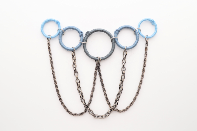 Posh DIY Thread Wrapped Bib Necklace With Ordinary Key Rings 9