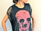 Rock’N’Roll DIY Fringe Sleeve T-shirt2