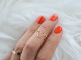 Romantic DIY Chain Heart Ring8