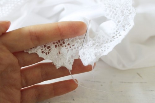 Romantic DIY Lace Trimmed Top Makeover
