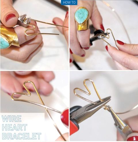 Simple DIY Heart Bracelet Of Wire