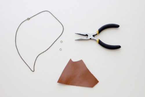 Simple DIY Leather Triangle Necklace