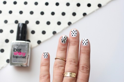 Simple DIY Polka Dots Nail Art