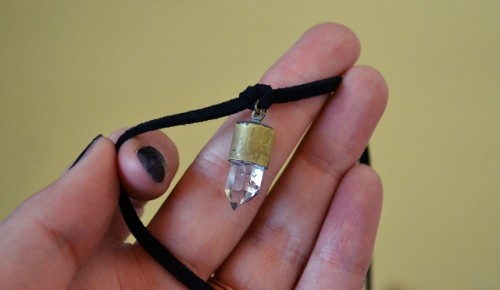 Stunning DIY Faux Bullet Shell Crystal Necklace