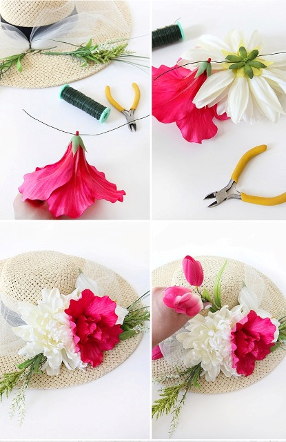 Stunning DIY Flower Hat For Summer Days