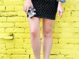 Stylish DIY Dotted Denim Skirt