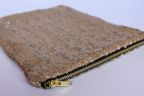 Stylish DIY Lined Sequin Clutch With Zipper