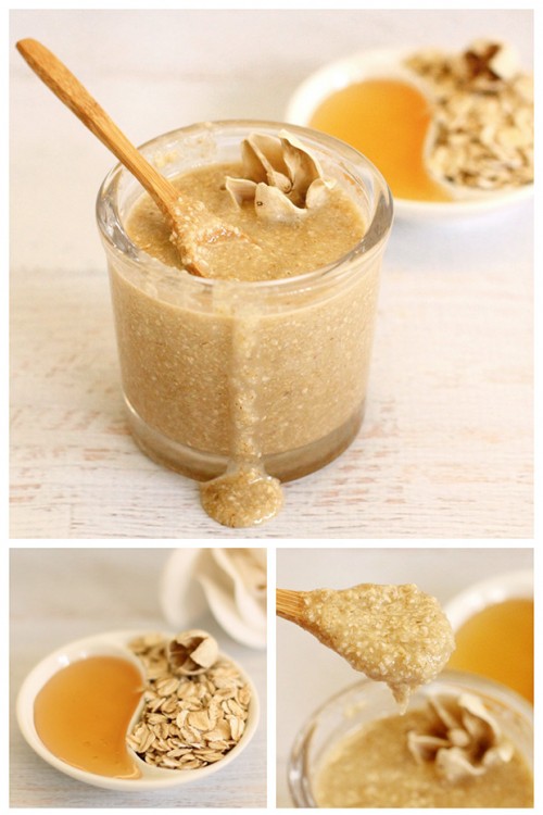 oatmeal honey face scrub (via dabblesandbabbles)