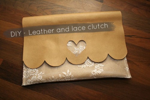 leather and lace clutch (via bywilma)