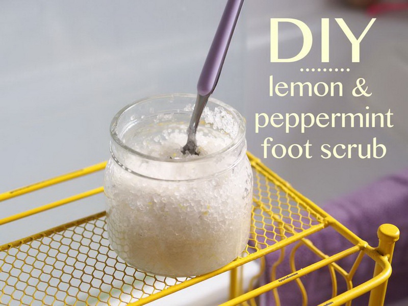 Picture Of amazing diy lemon and peppermint foot scrub  1