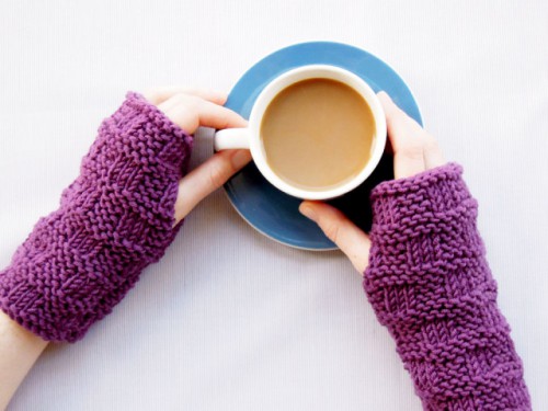pretty knitted hand warmers