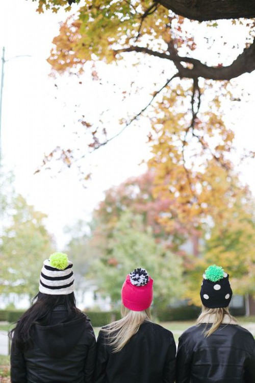 Awesome DIY Pompom Hat From An Old Sweater