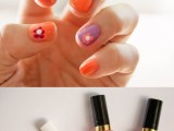 colorful floral nail art