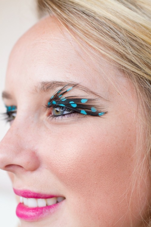 Bright And Whimsy DIY Feather Eyelashes