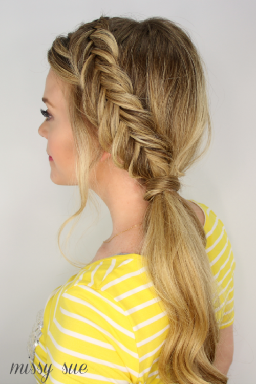 Casual DIY Dutch Fishtail Side Pony Hairstyle