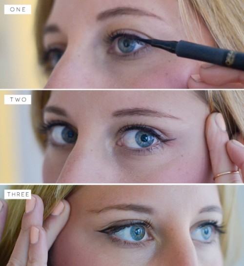 Charming DIY Cat Eye Makeup With A Liquid Liner
