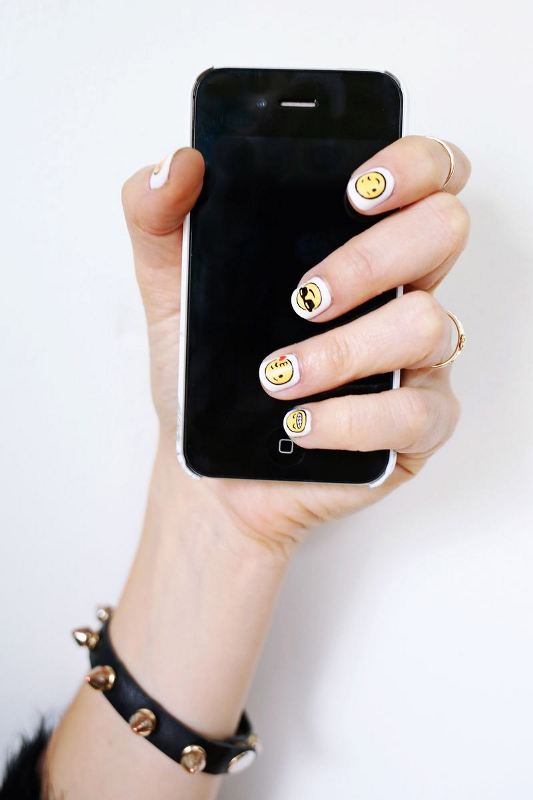 Picture Of cheeky and fun diy emoji nail art to try  3