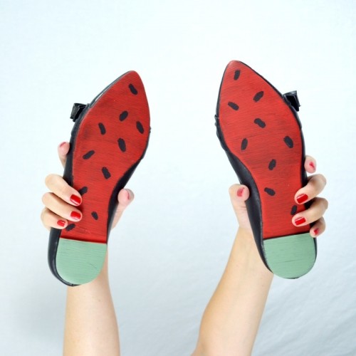Cheerful And Bold DIY Watermelon Shoes