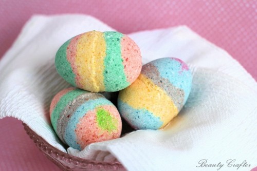 Colorful DIY Easter Egg Bath Bombs With Essential Oils