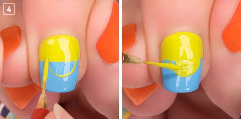 Colorful diy electric circles nail art to try  4