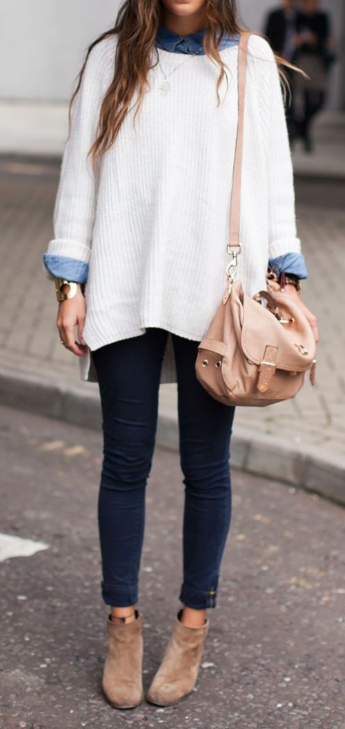 Comfy And Cozy Oversized Sweater Outfits For Fall