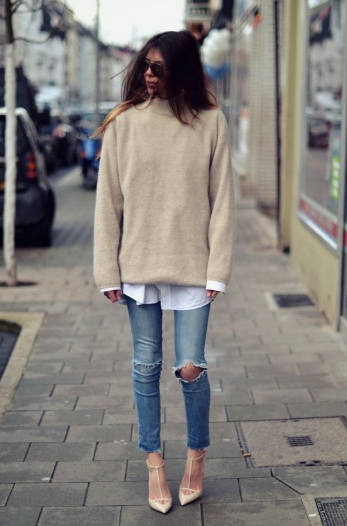 Comfy And Cozy Oversized Sweater Outfits For Fall
