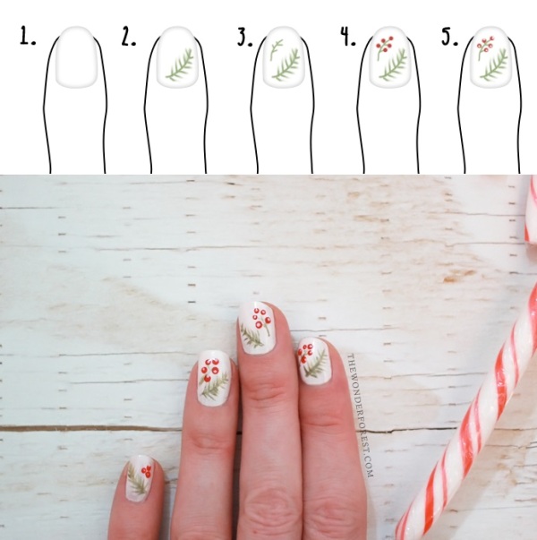 Cool diy holiday nail art with spruce and berries  2
